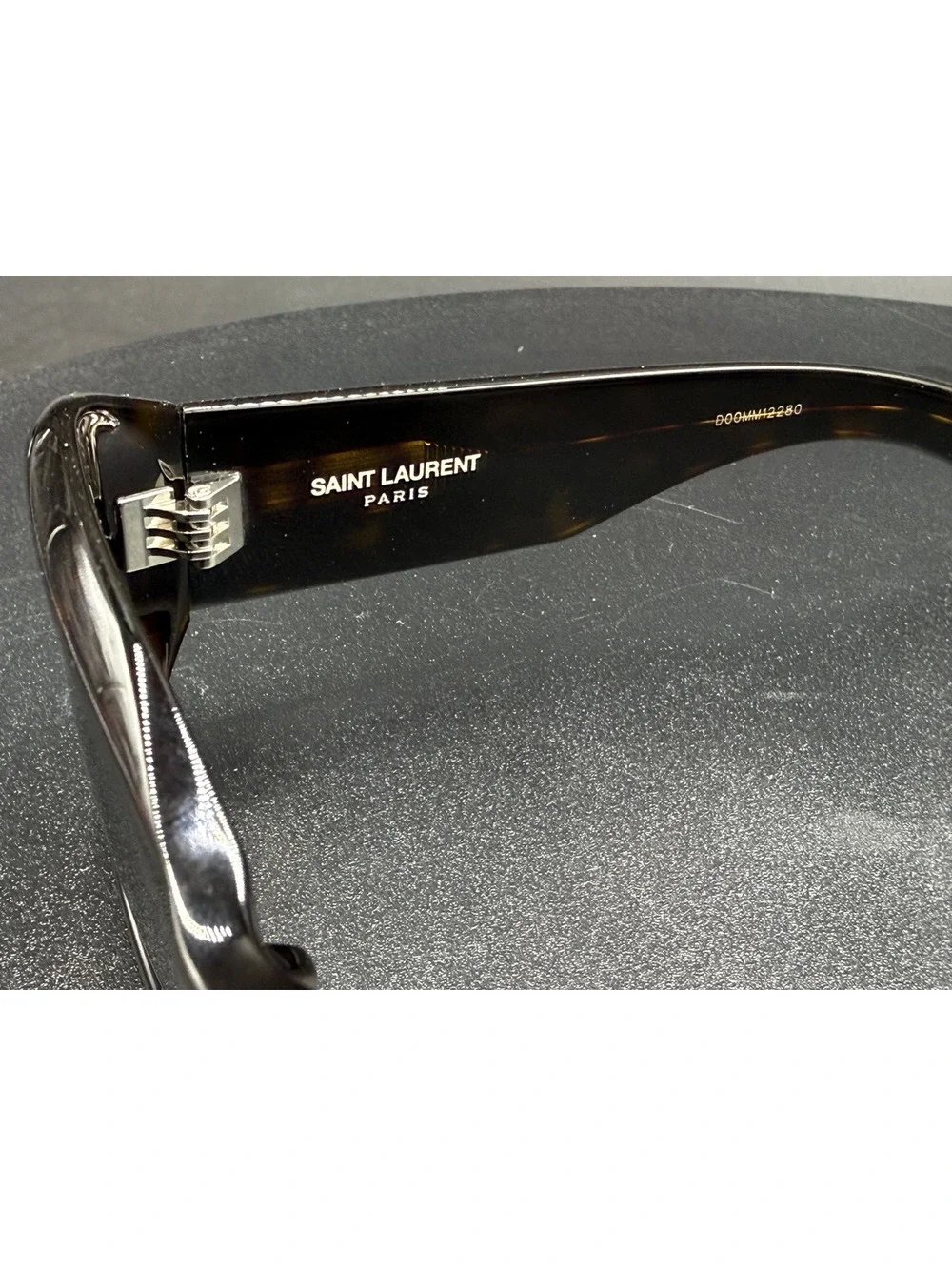 Saint Laurent SL 809 Tortoiseshell Rectangular Sunglasses - Picture 4 of 12
